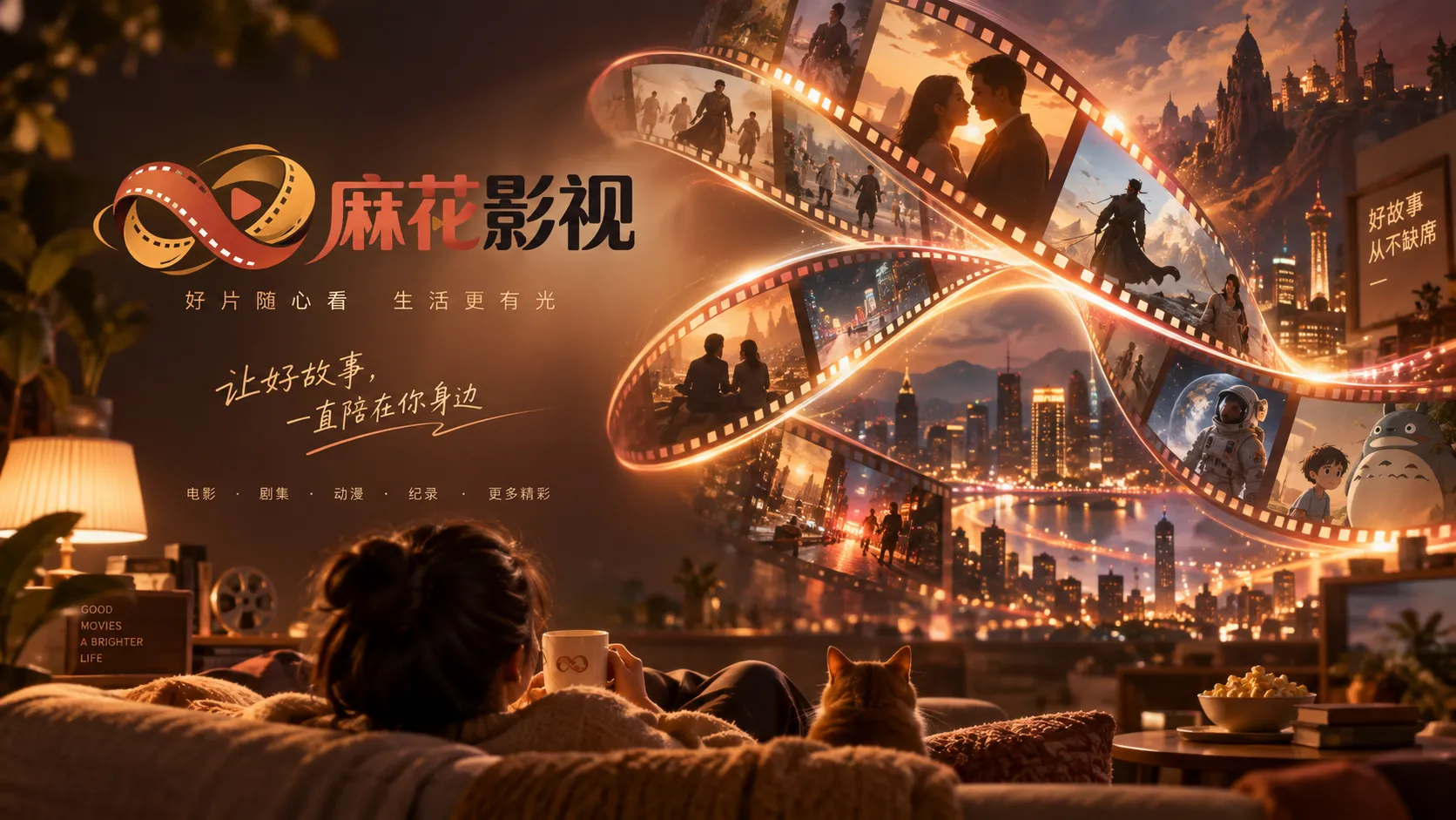 光影交错的影院氛围画面